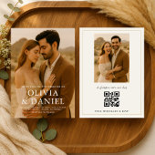 Boho Minimalist Simple Photo Wedding 招待状