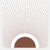 Boho Minimalist Sun スクエアシール (正面)