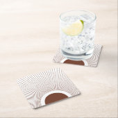 Boho Minimalist Sun スクエアペーパーコースター (インサイチュ)