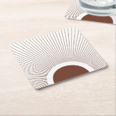 Boho Minimalist Sun スクエアペーパーコースター (アングル)