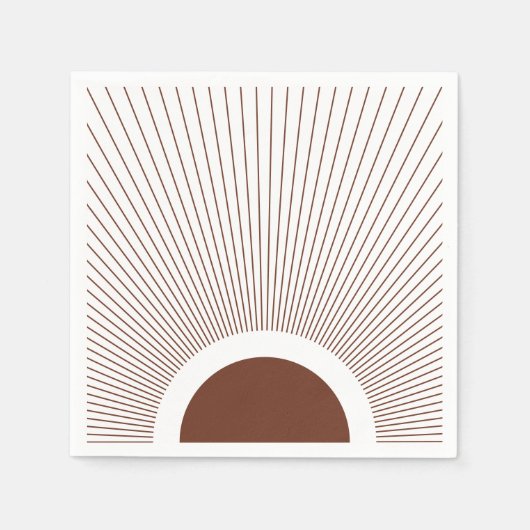 Boho Minimalist Sun スタンダードカクテルナプキン (正面)