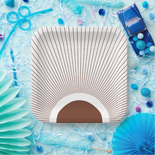 Boho Minimalist Sun ペーパープレート (パーティー)