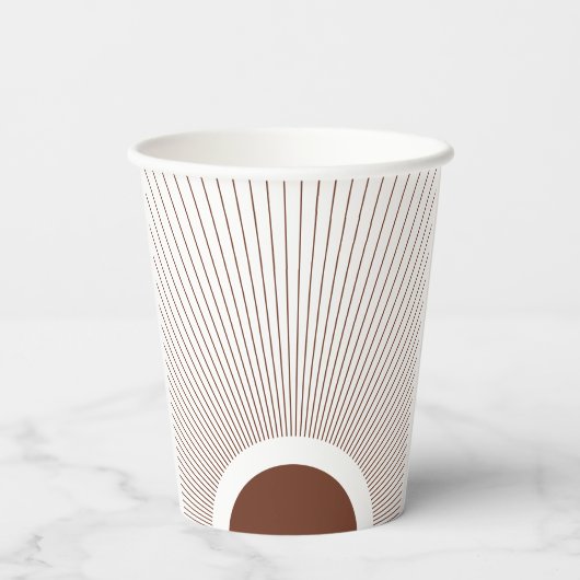 Boho Minimalist Sun 紙コップ (裏面)