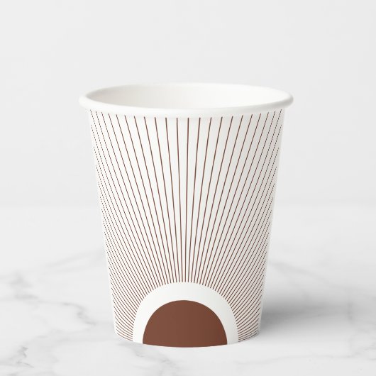 Boho Minimalist Sun 紙コップ (正面)