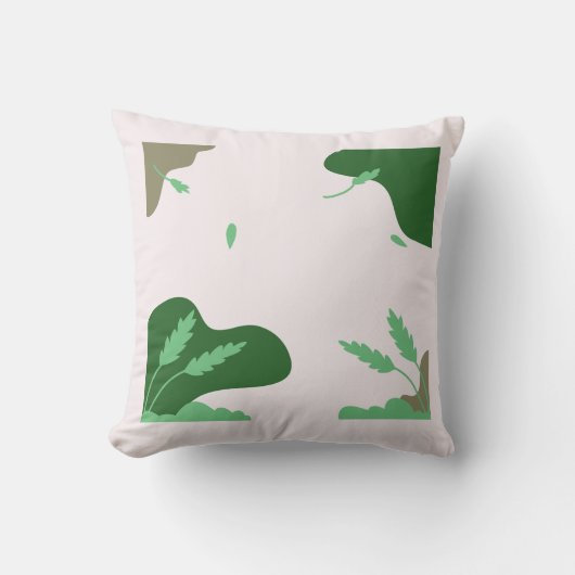 Boho Minimalist Throw Pillow – 16x16 Modern Decora クッション (正面)