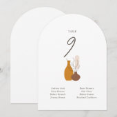 Boho Minimalist Vasesの結婚座席表カード 招待状 (正面/裏面)