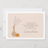 Boho Minimalist Vases結婚の写真 サンキューカード (裏面)
