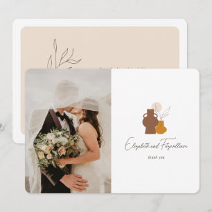 Boho Minimalist Vases結婚の写真 サンキューカード