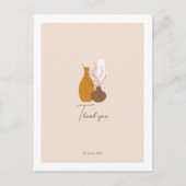 Boho Minimalist Vases'結婚s Thank You ポストカード (正面)