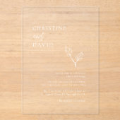 Boho Minimalistic Transparent Wedding Invitation アクリル招待状 (正面)