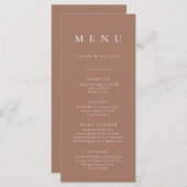 Boho Mocha MousseミニマルシンプルリストFlat Menu メニュー (正面/裏面)