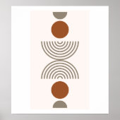 Boho Modern Abstract Geometric Botanical Art ポスター (正面)