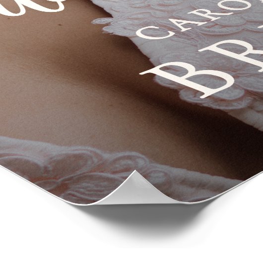 Boho Modern Arch Photo Bridal Shower Welcome ポスター (角)