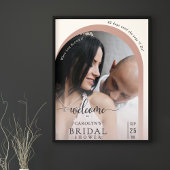 Boho Modern Arch Photo Bridal Shower Welcome ポスター
