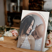 Boho Modern Arch Photo Bridal Shower Welcome 台座サイン