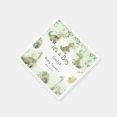 Boho Modern Boho Watercolor Dinosaur Greenery Boy  スタンダードカクテルナプキン (角)