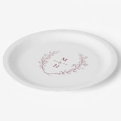 Boho Modern Botanical Monogram Wedding Party ペーパープレート (アングル)