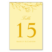 Boho Modern Butter Yellow Wedding テーブルナンバー (正面)