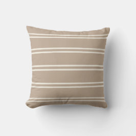Boho Modern Farmhouse Gender Neutral Stripes Taupe クッション