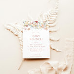 Boho Modern Floral Baby Shower | Girl Baby Brunch  招待状<br><div class="desc">This lovely Baby Shower Invitation features handwritten calligraphy with modern florals- the perfect way to accent your little one's shower. 

Easily edit most wording to match your event! Text and colors are fully editable —> click the "Customize Further" button to edit!</div>