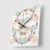 Boho modern geometric wallpaper スクエア壁時計 (傾斜)