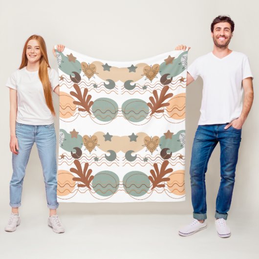 Boho modern geometric wallpaper フリースブランケット (インサイチュ)