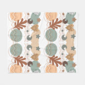 Boho modern geometric wallpaper フリースブランケット (正面(横))