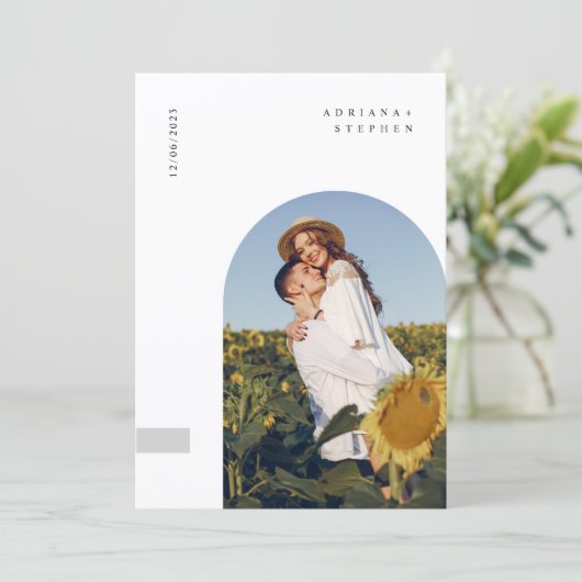 Boho Modern Minimalist Wedding 招待状 (スタンド正面)