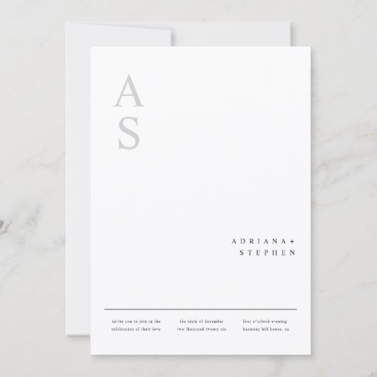 Boho Modern Minimalist Wedding 招待状 (裏面)