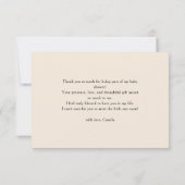 Boho Modern Pampas Grass Baby Shower サンキューカード (裏面)