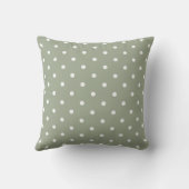 Boho Modern Polka Dot Neutral Earthy Sage Green クッション (裏面)