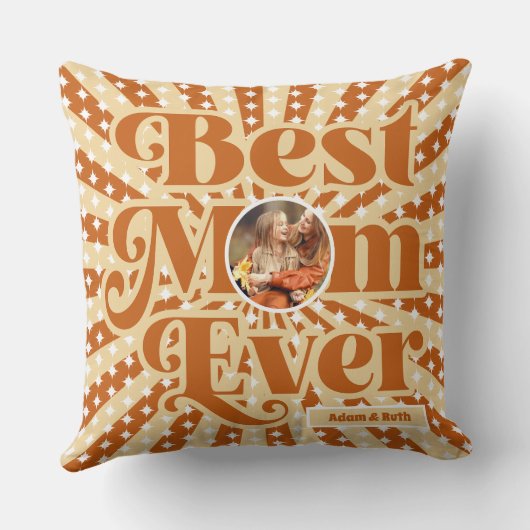 Boho Mom最高のが未パーソナライズされた時に写真を撮る クッション (裏面)