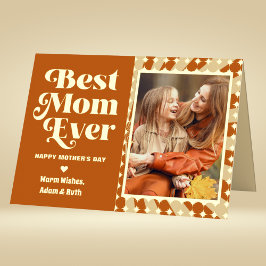 Boho Mom最高のが未パーソナライズされた時に写真を撮る 箔グリーティングカード