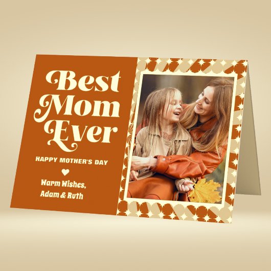 Boho Mom最高のが未パーソナライズされた時に写真を撮る 箔グリーティングカード