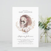 Boho Mom and Baby Hedgehog Baby Shower Invitation (スタンド正面)