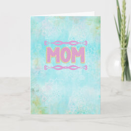 Boho Mom Birthday Card, Teal Pink Mandala カード