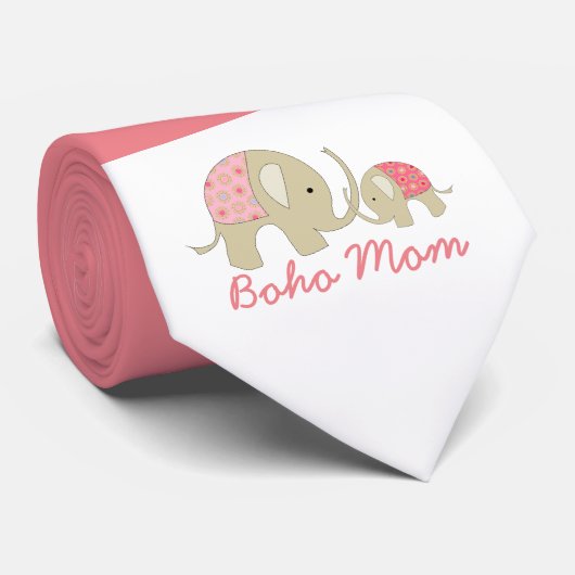 Boho Mom, Pink Elephant ネクタイ (ロール)