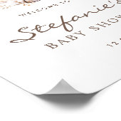 Boho Mommy and Baby Owl Baby Shower Welcome ポスター (角)