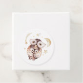 Boho Mommy and Baby Owl Woodland Baby Shower フェイバータグ (インサイチュ)