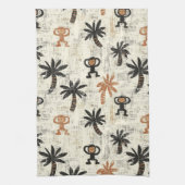 Boho Monkey Jungle Safari Pattern キッチンタオル (縦)