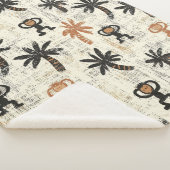 Boho Monkey Jungle Safari Pattern シェルパブランケット (3/4)