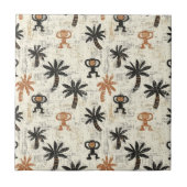 Boho Monkey Jungle Safari Pattern タイル (正面)