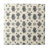 Boho Monkey Jungle Safari Pattern (2) タイル (正面)