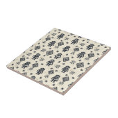 Boho Monkey Jungle Safari Pattern (2) タイル (側面)