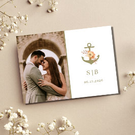 Boho Monogramの結婚写真ありがとう サンキューカード