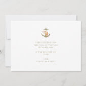 Boho Monogramの結婚写真ありがとう サンキューカード (裏面)