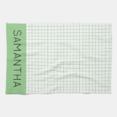 Boho Monogramエレガントスクリプフェミニント名 キッチンタオル (横)