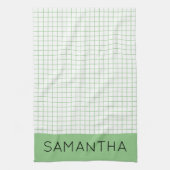 Boho Monogramエレガントスクリプフェミニント名 キッチンタオル (縦)