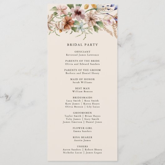 Boho Monogramプログラム プログラム (裏面)