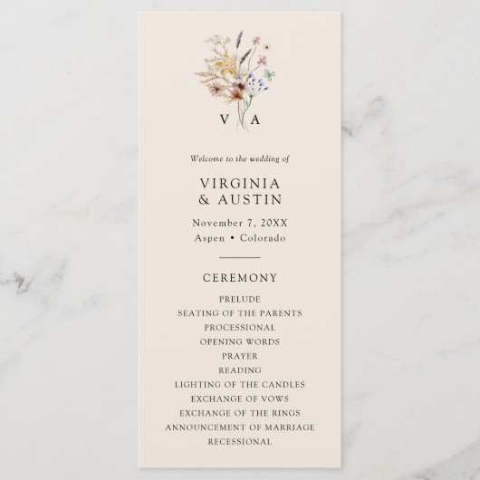 Boho Monogramプログラム プログラム (正面)